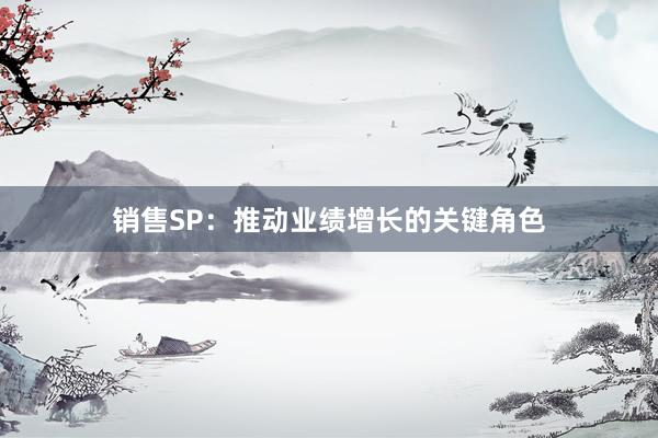 销售SP：推动业绩增长的关键角色